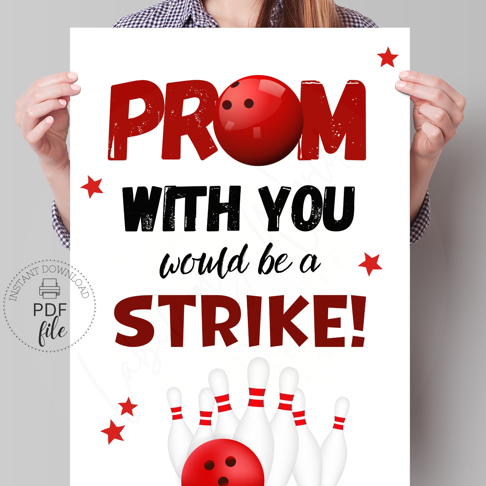 Pooling Sign Prom Printable Bowling PROM Proposal Sign Prom With You Would Be A Strike ...