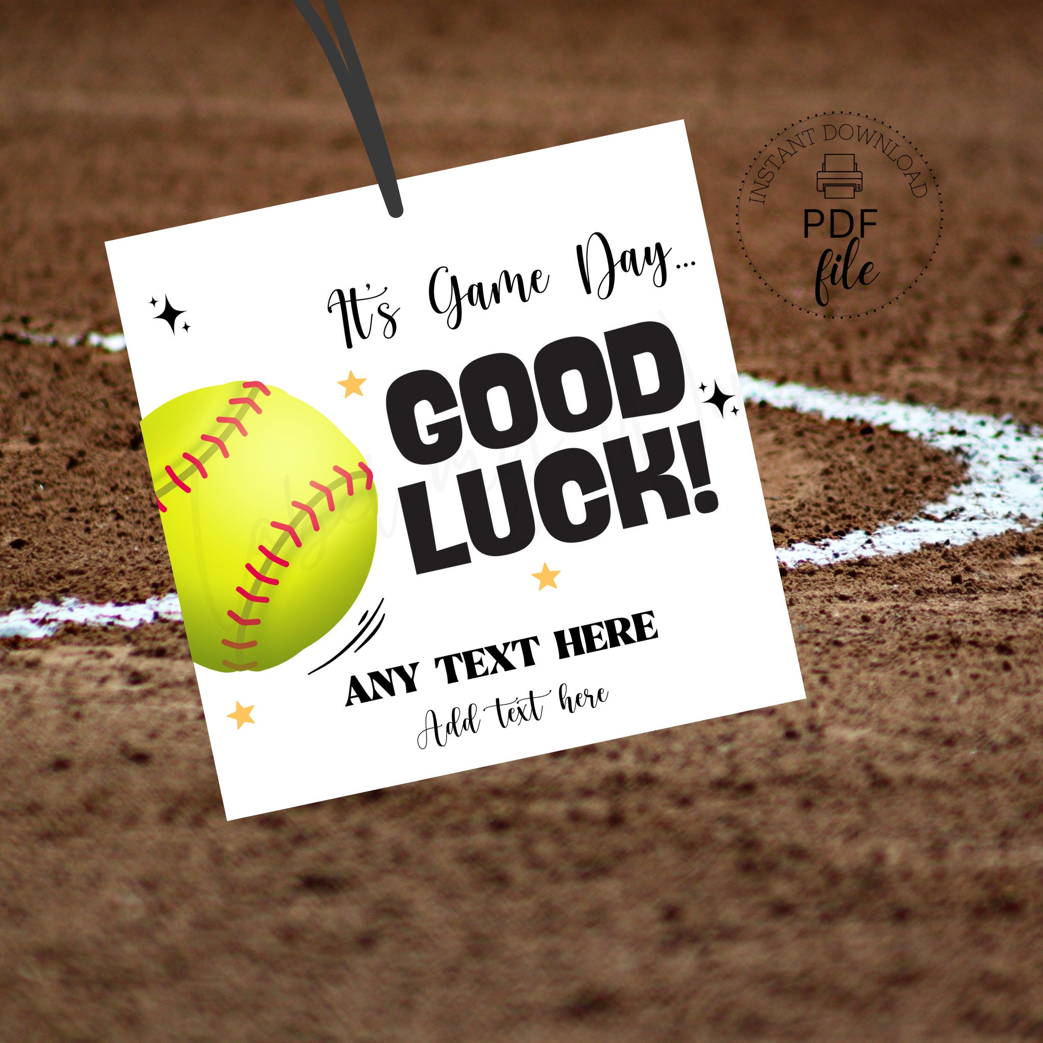 Softball Good Luck Printable Tags | Personalized Cheer Team Gift Tag |  Softball Game Day Favor Tag, Team Treats/gifts | Instant Download PDF - Etsy, image size:2048x2048