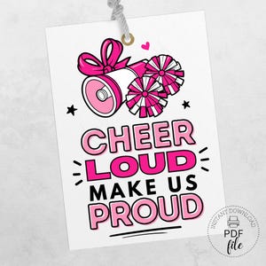 Etiqueta "Anímanos Fuertes", Etiqueta de Regalo Imprimible para el Día del Juego con la frase "Anímanos Fuertes" (Descargar PDF + JPG)