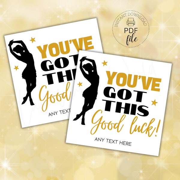 Etiquetas imprimibles de buena suerte para bailar / Etiqueta de regalo personalizada "Ya lo tienes" / Etiqueta de recuerdo para concurso de baile/recital / Descarga instantánea en PDF