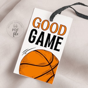 Basketball Testing Tags Printable Basketball Good Game Tags, Basketball Game/tournament Treat ...