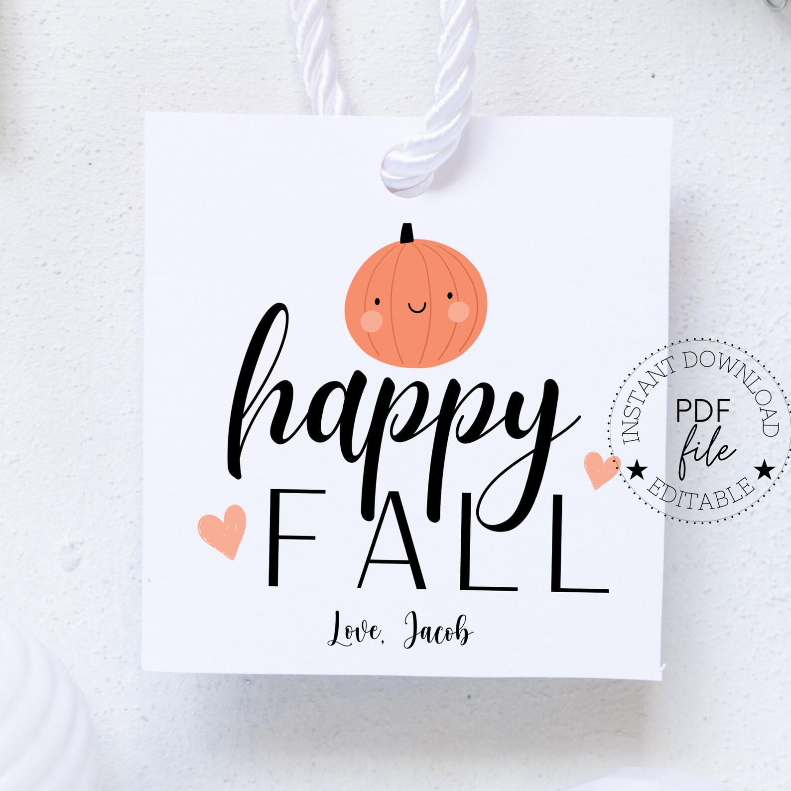 Happy Fall Printable Gift Tags | Personalized Fall/thanksgiving ...