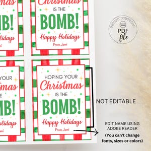 Printable Christmas Hot Cocoa or Bath Bomb Gift Tag, Personalized ...