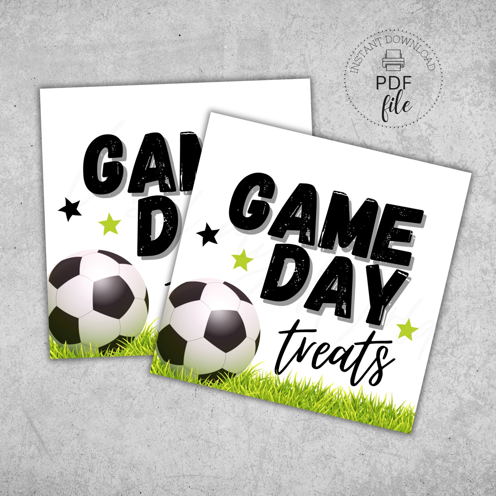 Soccer Game Day Tags | Game Day Treats Soccer Square Gift Tags ...