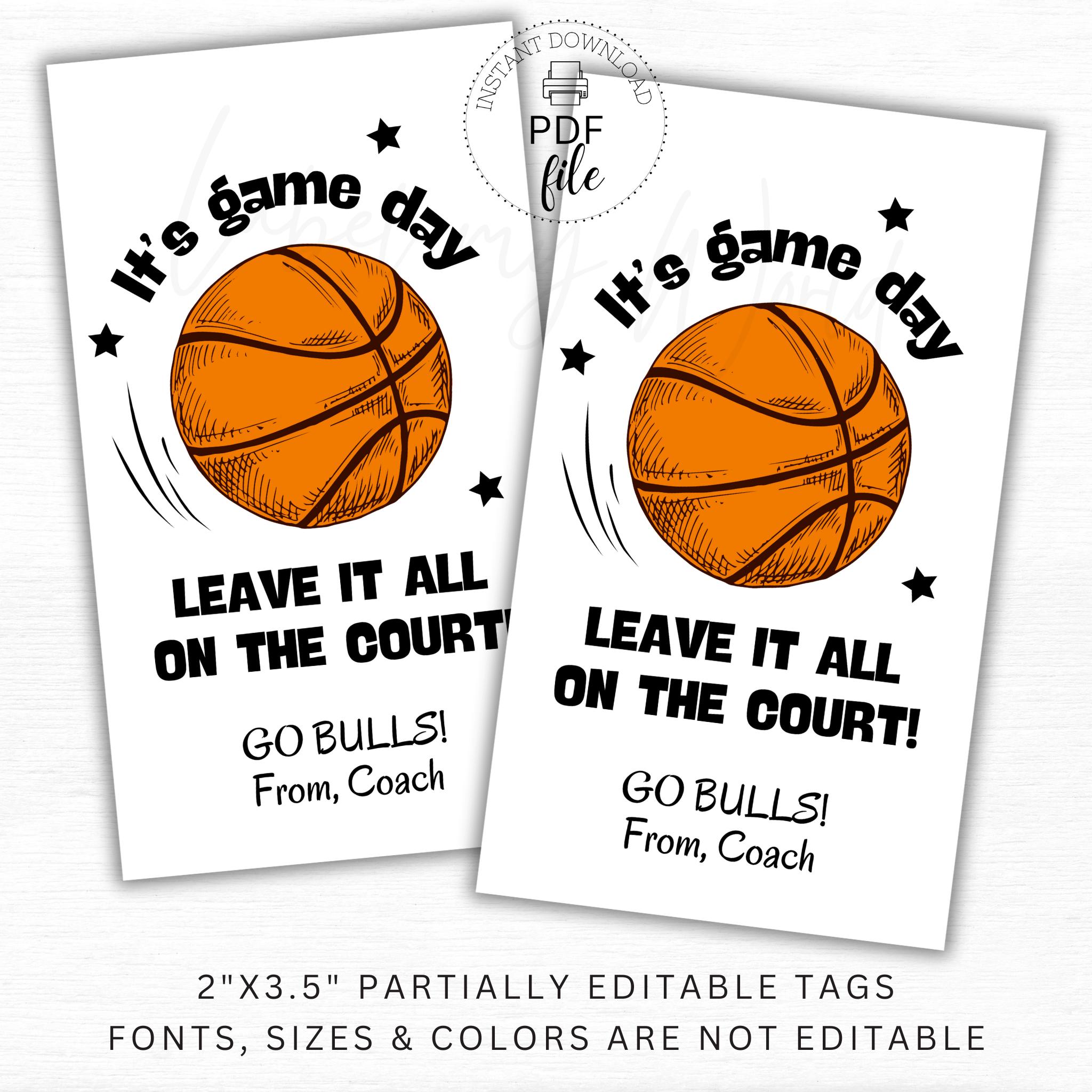 Printable Basketball Game Day Tags, Personalized Basketball Team Good Luck  Gift Tag, Leave It All on the Court Tag, Instant Download PDF - Etsy, image size:2048x2048