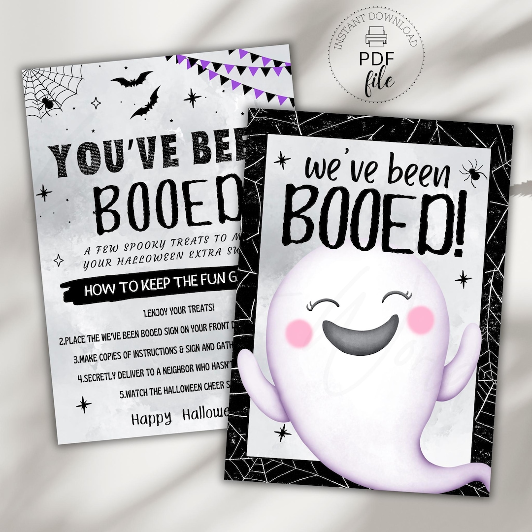Printable You've Been Booed We've Been Booed Cards, Halloween ...