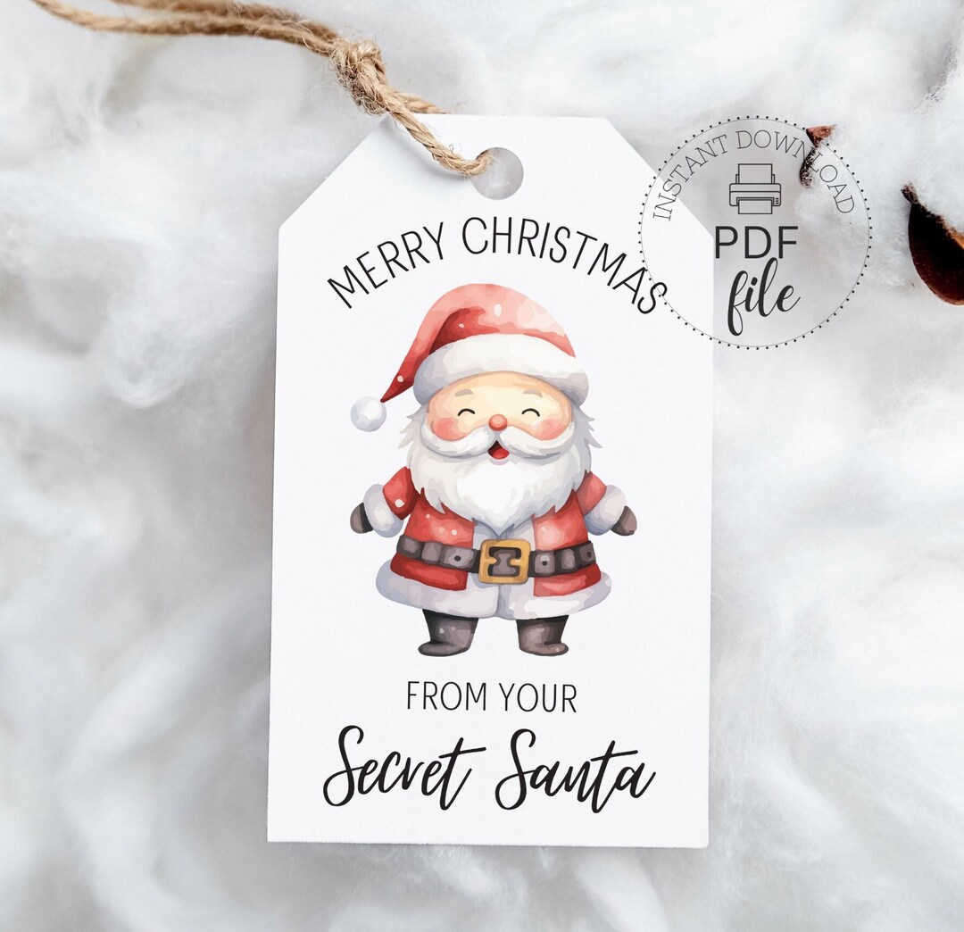 Merry Christmas From Your Secret Santa Gift Tags | Printable