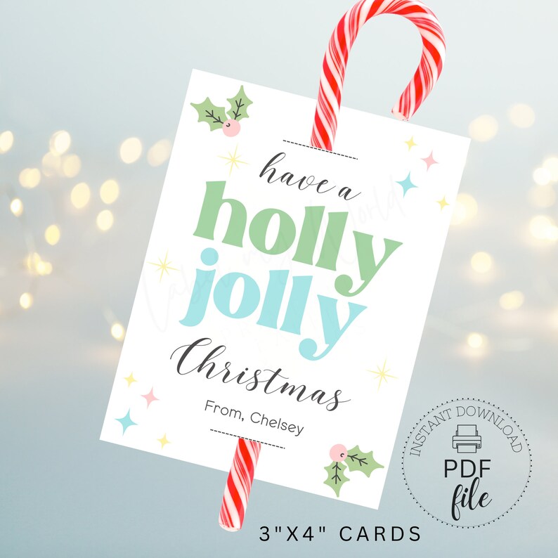 Printable Candy Cane Holder Templates | Have a Holly Jolly Christmas ...