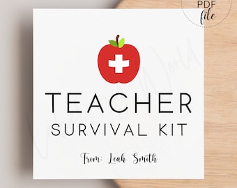 Back To School Teacher Survival Kit Tag (PDF Download)