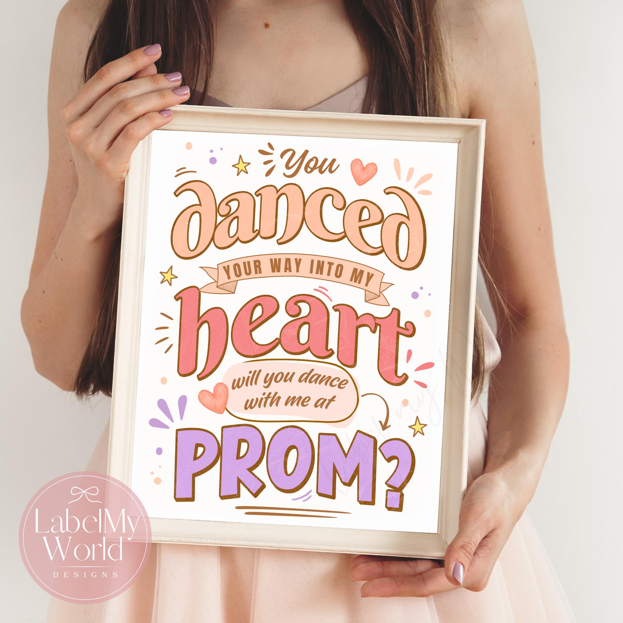 Dancer Promposal Poster, Will You Dance With Me at PROM Sign (PDF + JPG ...