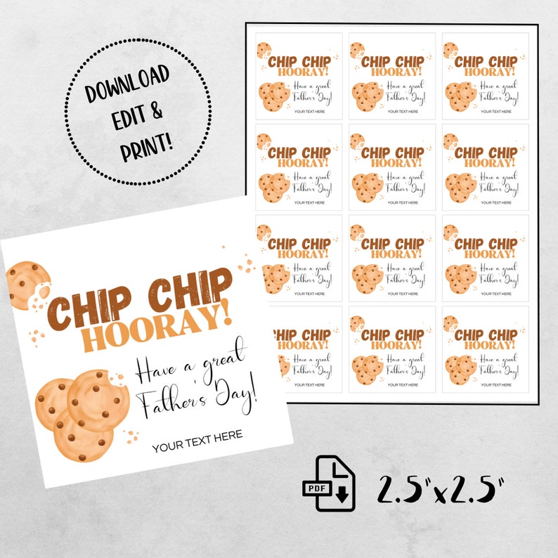 Happy Father's Day Cookies Gift Tag Printable Editable - Etsy