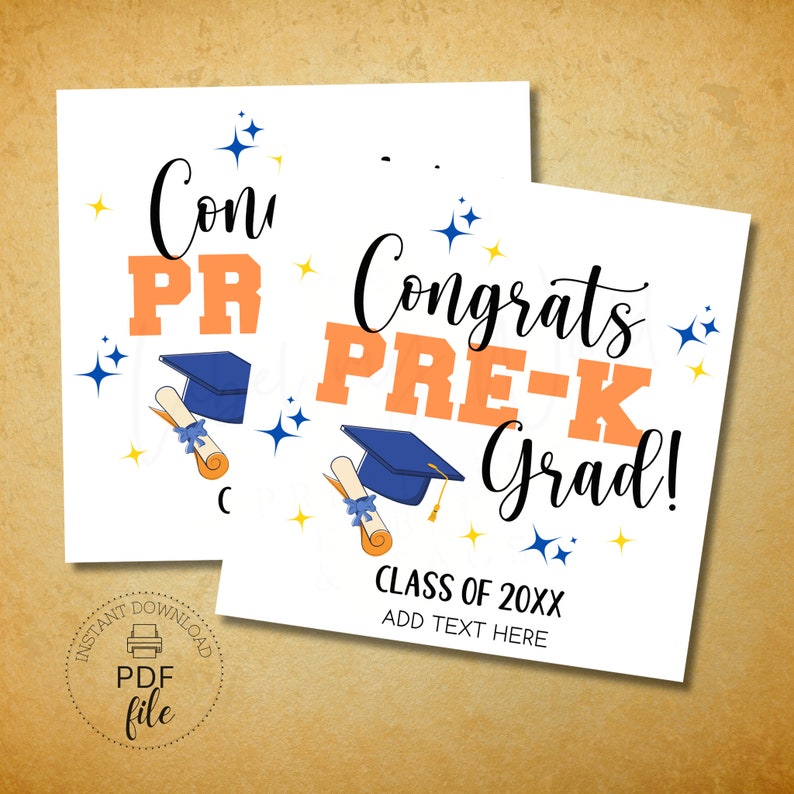 Preschool Graduation Gift Tag | Personalized Congratulations Pre-k ...