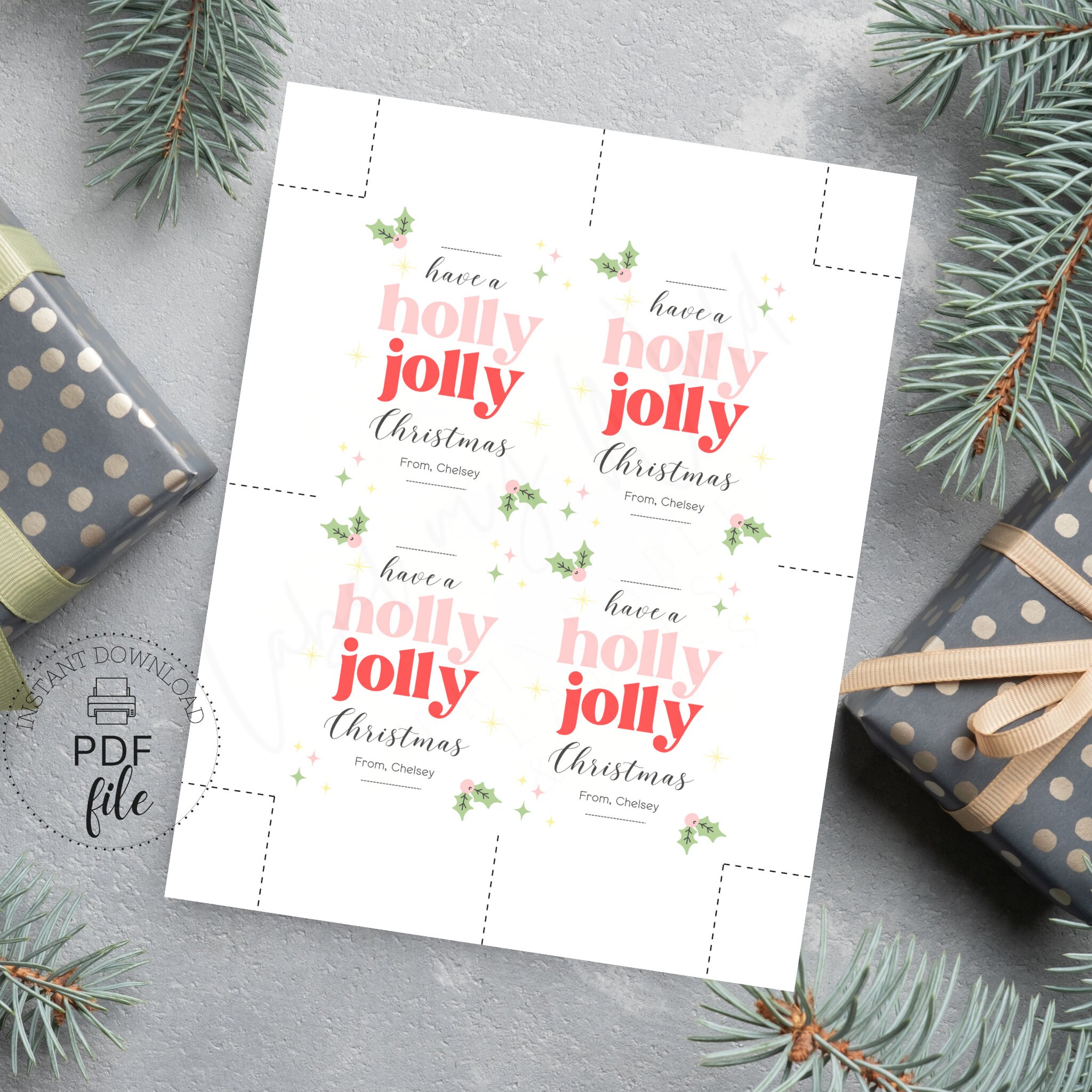 Printable Candy Cane Holder Templates | Have a Holly Jolly Christmas ...