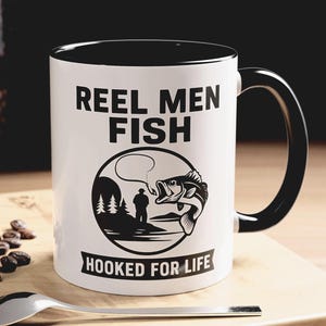 Reel Men Fisch Papa Angeln Becher Geschenk für Papa von Kinder Papa Kaffeetasse Geschenk für Vatertag Geburtstag Weihnachten Wertschätzung Geschenk für ihn