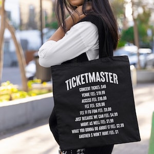 Funny Concert Tote Bag| Funny Ticketmaster Bag| Festival Tote| Gift for a Music Lover| Music Eco Tote Bag | Rock Concert  Gift|K POP Gift