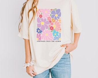 Comfort Color Retro Wild Flower T-Shirt, Boho Floral Shirt, Floral Nature Shirt, Vintage Flower Tee, Retro Botanical Shirt, Cottagecore Tee