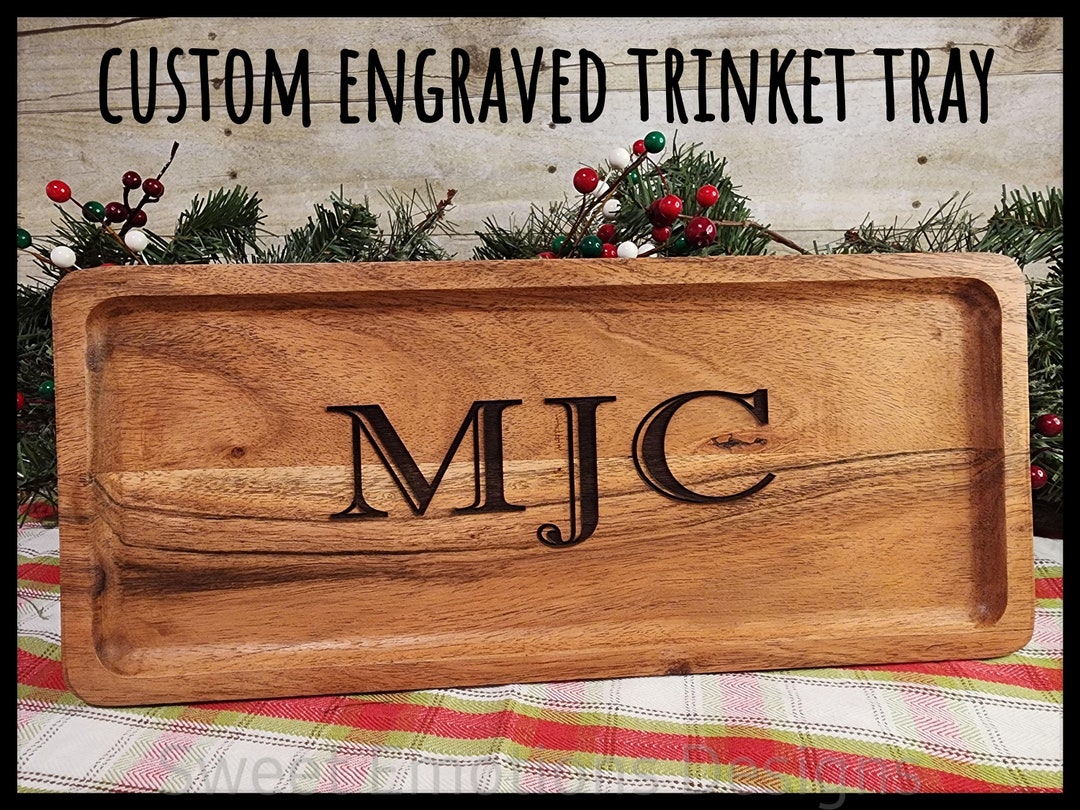 Custom Engraved Acacia Trinket Tray, Valet Tray, Catchall Etsy