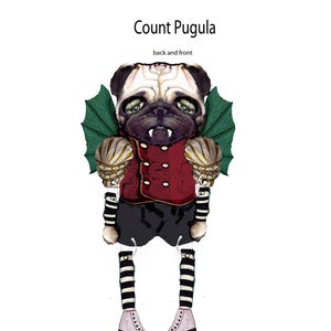 Halloween Vampire Pug Paper Doll: Count Pugula Printable (PDF)