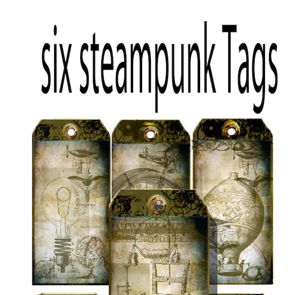 halloween printable steam punk goth tags instant download paper supplies