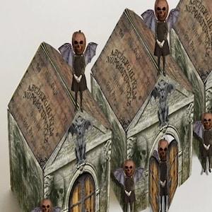 Printable Halloween haunted house DIY gothic style steampunk instant download ouija board roof