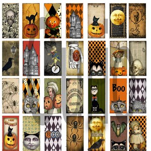 Vintage Halloween Domino Tiles: Printable Collage Sheet (PDF) - Etsy