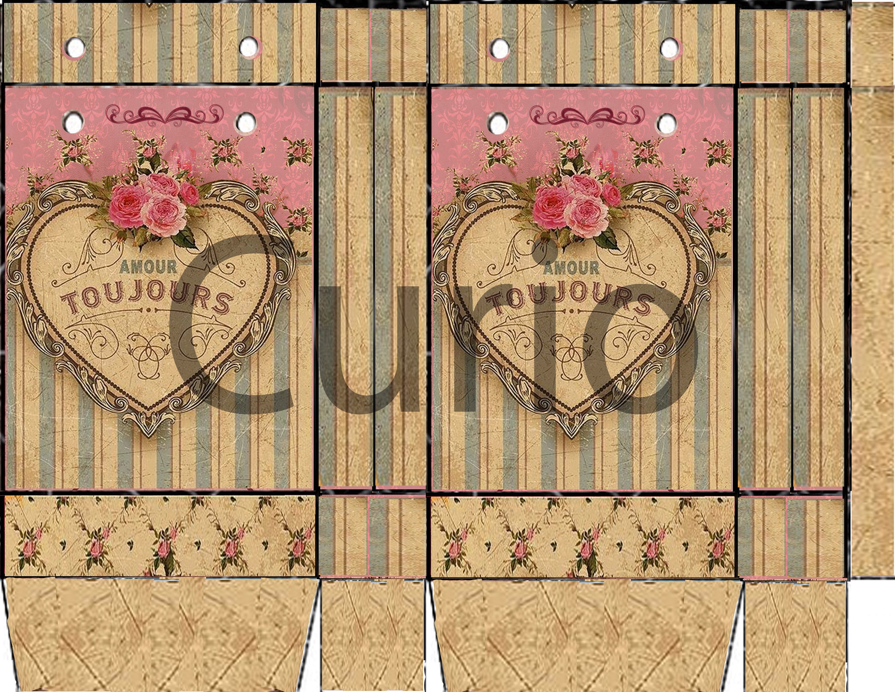 Printable Valentine Bag With a Set of 4 Valentine Day Hearts Great for ...
