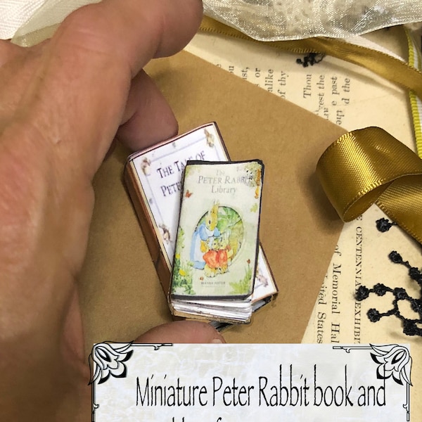 Livre miniature imprimable avec lapin Peter avec boîte d'allumettes, idéal pour un petit cadeau de Noël ou un présentoir livré avec un mode d'emploi