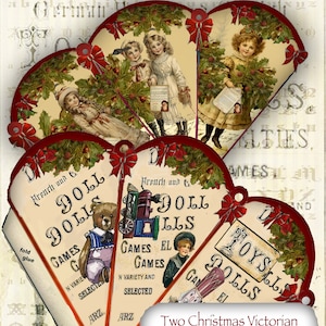 Afdrukbare Victoriaanse kerstkegel, ideaal voor boomversiering, cadeaubedankjes en vele andere decoraties in Victoriaanse stijl met vintage look kerstboom
