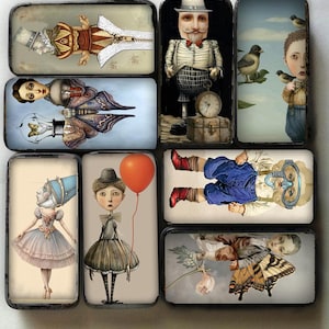 Steampunk Collage Tiles: 1x2 inch Jewelry Craft (PDF & JPEG Downloadable Files)