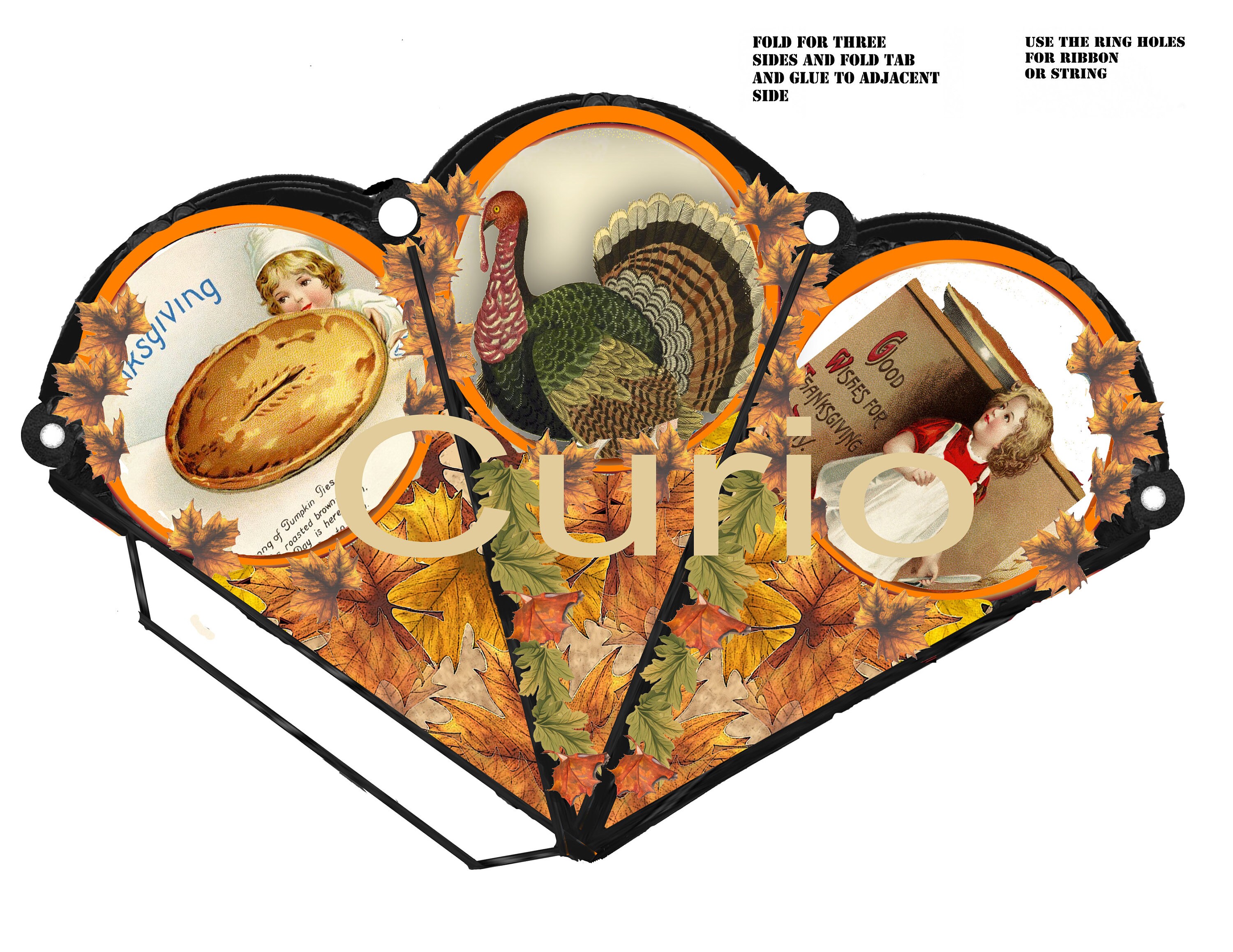 Printable Victorian Thanksgiving Cone Candy Holder Treats Victorian