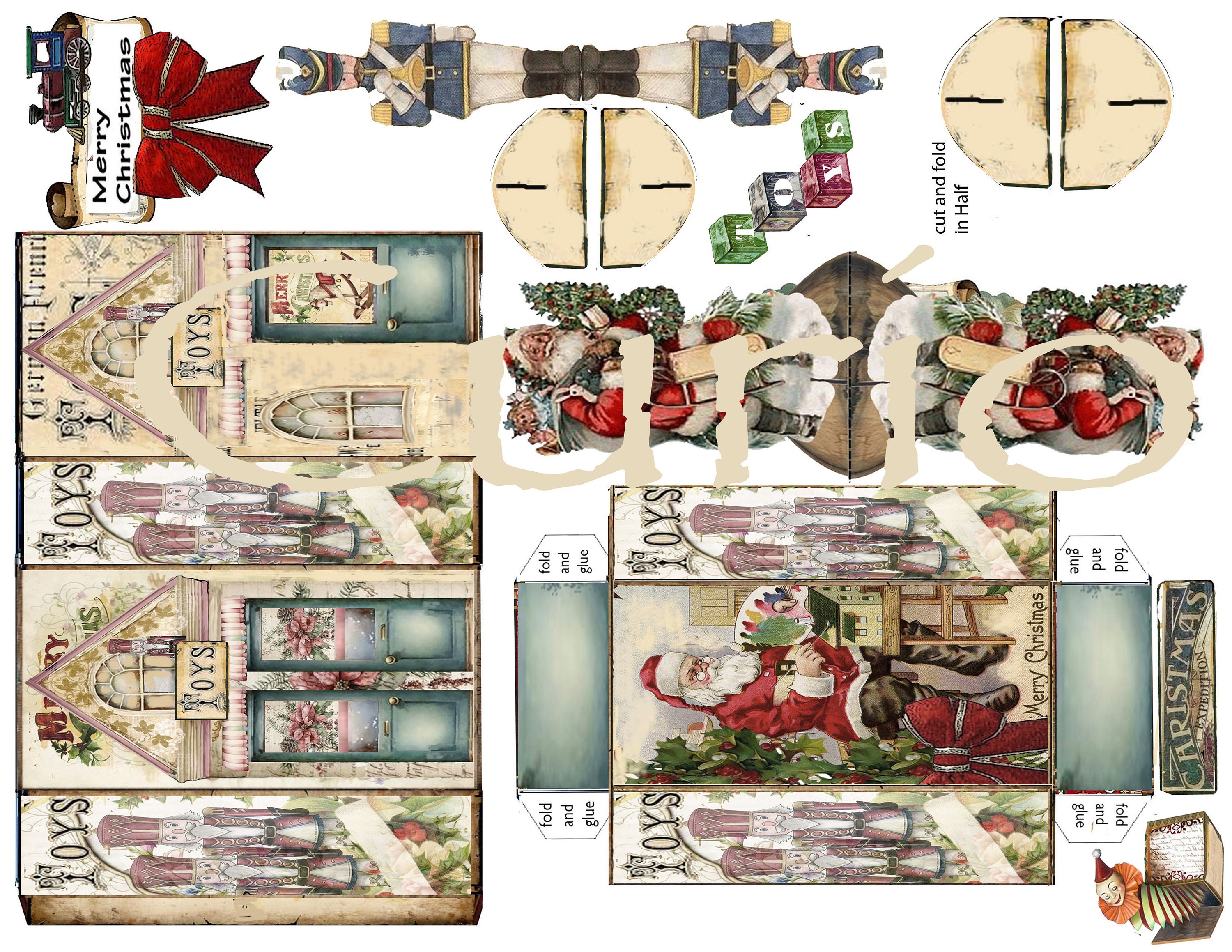 Printable Christmas Victorian House Toy Store Matchbox Collage Sheet ...