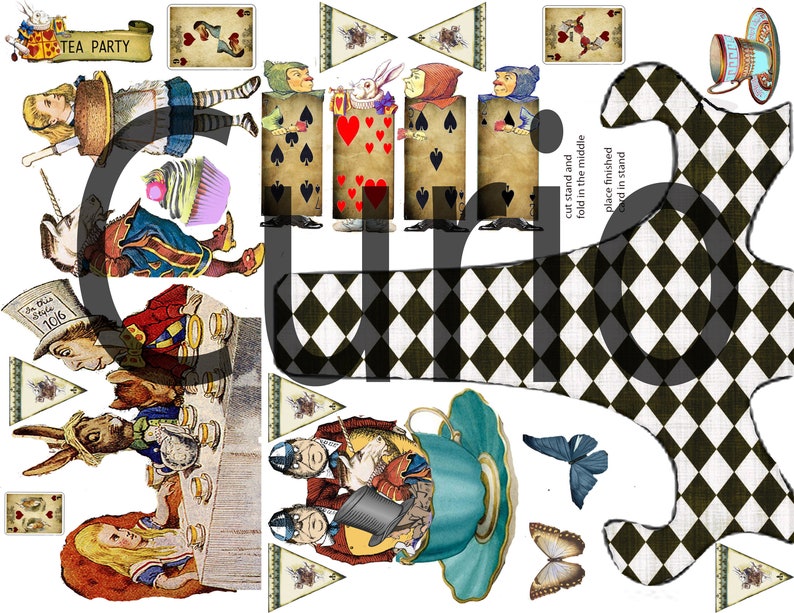 Printable Alice in Wonderland Book Card Project With Directions Great ...