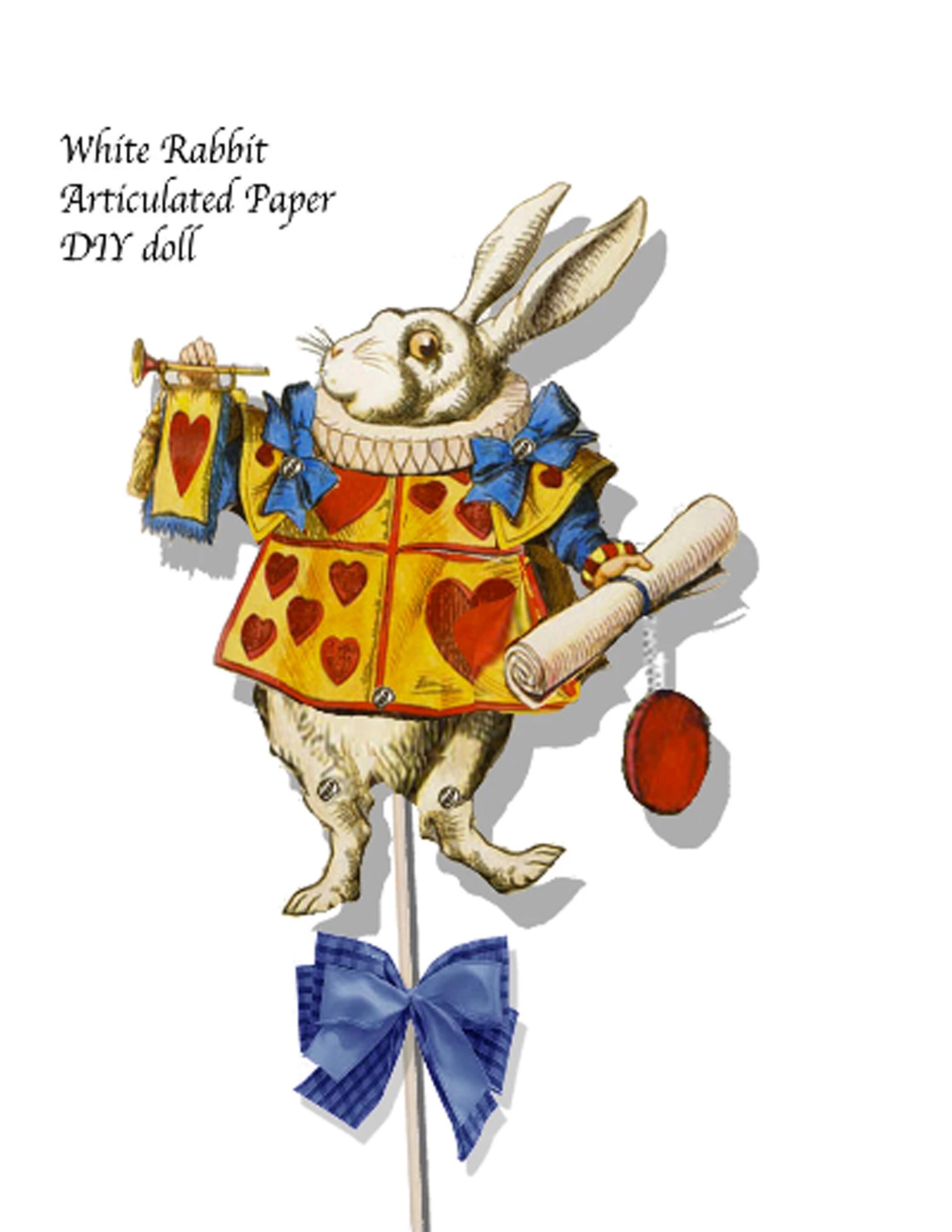 Alice in Wonderland White Rabbit Paper Doll: Printable Ephemera