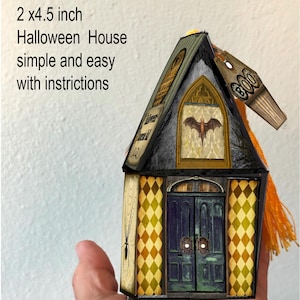 printable Haunted house Halloween treat decor fill with favorite treats cute houses to set out for decor at any halloween party spooky DIY