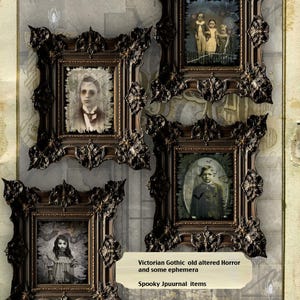 Gothic Halloween Ephemera: Macabre Victorian Images (PDF & JPEG Downloadable Files) Sepia colors