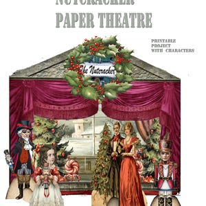 Teatro Quebra-Nozes para impressão com duas páginas de personagens 5x6x1 polegadas Arte DIY para exibição de feriados Projeto de decoração de Natal