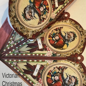 Ornamenti stampabili a forma di cono vittoriano natalizio, decorazioni a forma di cono di Babbo Natale, effimeri natalizi fai da te, porta caramelle facile da montare