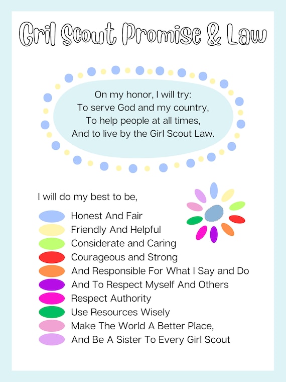 Girl Scout Law Printable Cards