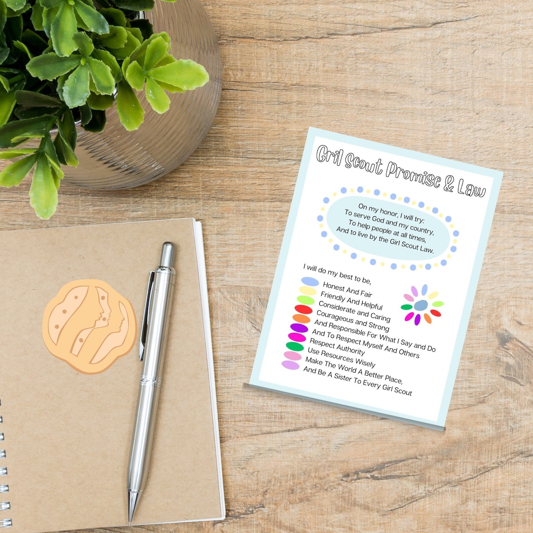 Girl Scout Promise and Law Printable Cards *DIGITAL PRODUCT* Etsy Girl Scout Promise and Law Printable Cards *DIGITAL PRODUCT* Etsy