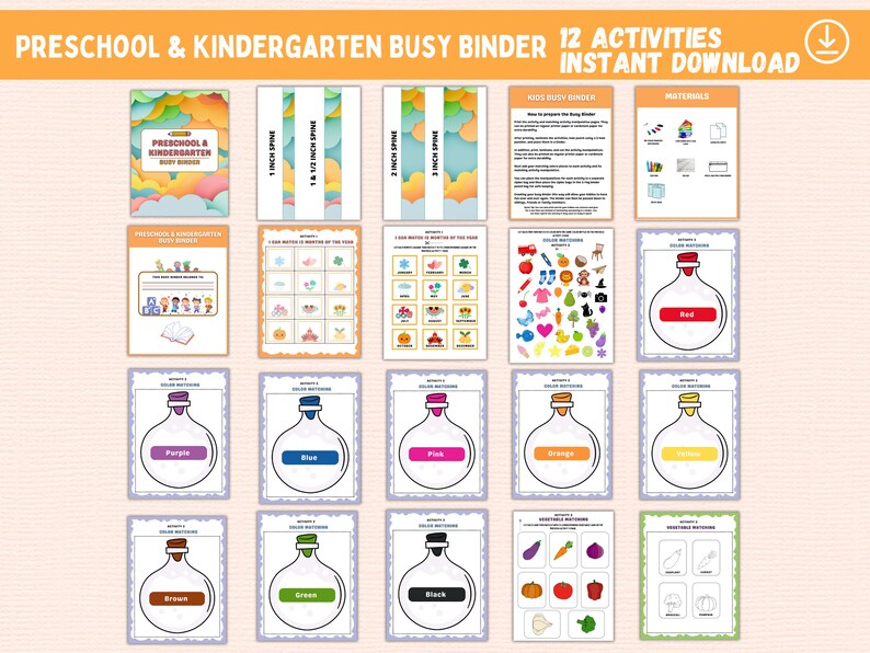 Kindergarten Preschool Activities Binder: Teacher Resources (PDF) - Etsy