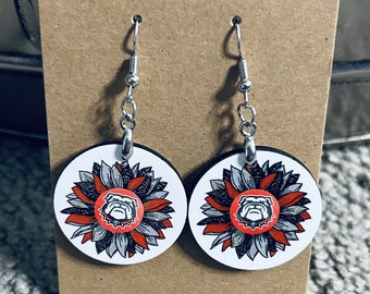 University of Georgia Bulldog Earrings, Georgia Bulldog Earrings, Go Dawgs, GA Bulldog Earrings, Go Dawgs Earrings, Women's Earrings