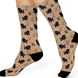 Cartoon Black Lab Socks | Kawaii Labrador Retriever Pattern Socks | Colorful Socks, Gift for Dog Mom, Pet Owners