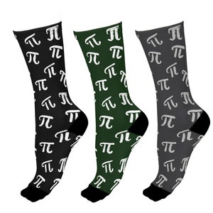 Pi Symbol Pattern Socks | High Quality Sublimation Crew Socks | Unique Math Geek Gift