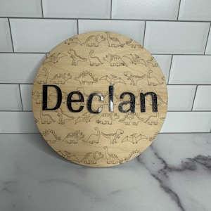 Personalized Dinosaur Name Sign, Custom Kids Wall Decor, Nursery Room Name Sign, Dino Gift for Boys, Toddler Bedroom Door Sign