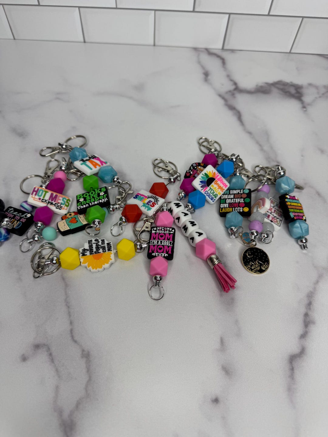 Silicone Bead Keychain: Positive Affirmation Key Ring, Bag Charm - Etsy