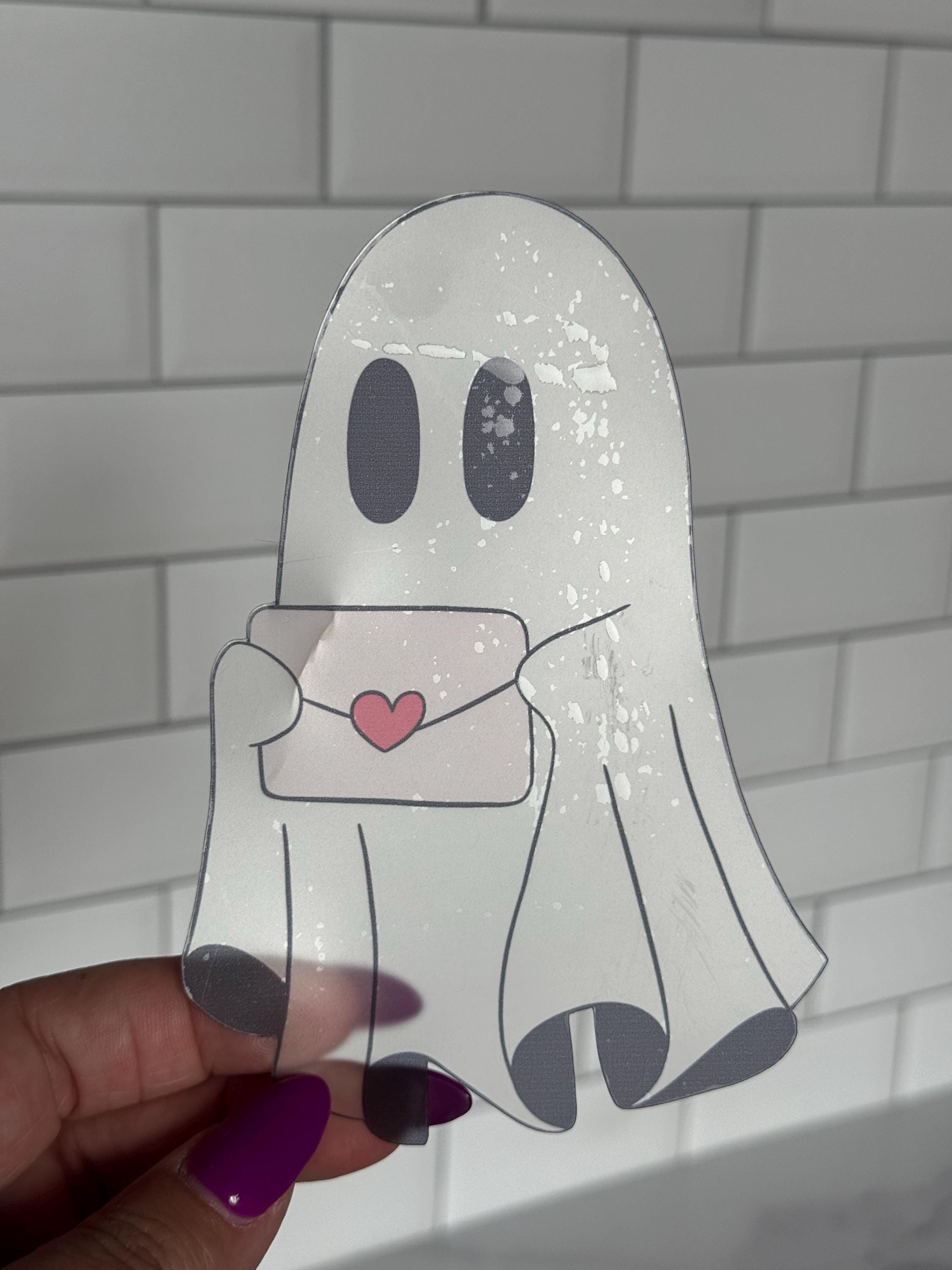 Love Letter Ghost Sticker | Clear Acetate Bookmark - Etsy
