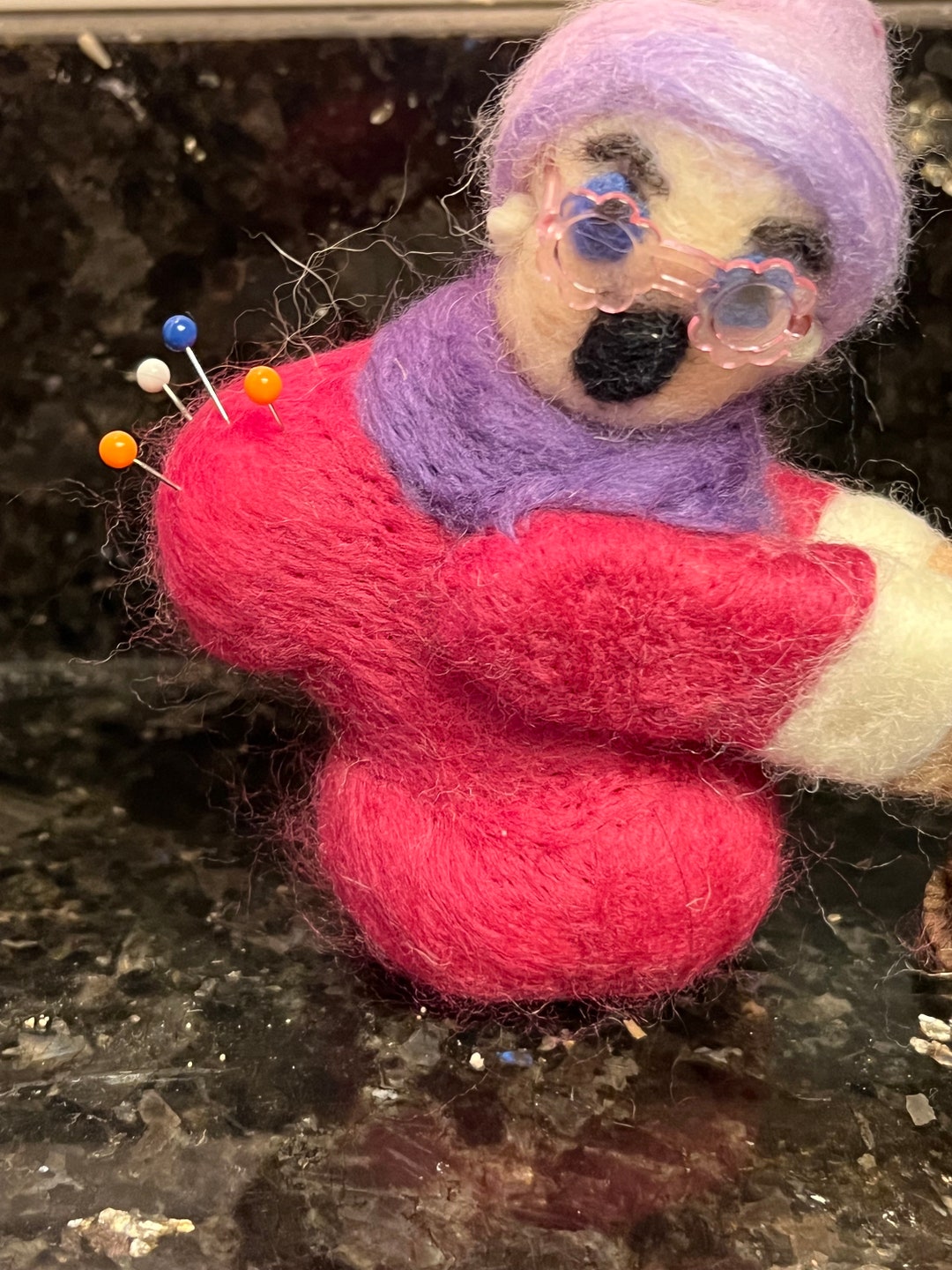 Old Lady Pin Cushion Sewing Accessory Gift Item 100 Wool Etsy