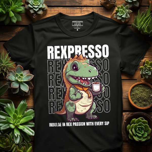 Rexpresso Kaffee und Dino Liebhaber Shirt | Dinosaurier Shirt | Kaffee Shirt | Urzeit | Espresso | Cappuccino | T-Rex | Tyrannosaurus Shirt