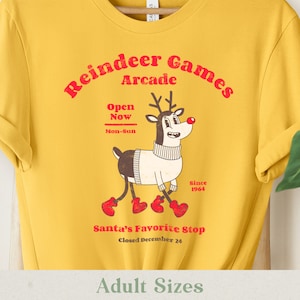 Reindeer Games Arcade Shirt - Vintage Style - Retro Cartoon - Adult Sizes