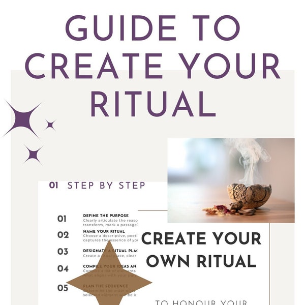 Guide To Create Your Ritual | Ritual Design Guide Pdf | Digital Product | Plan The Ritual | Guide For Stress Relief | Spiritual Journey